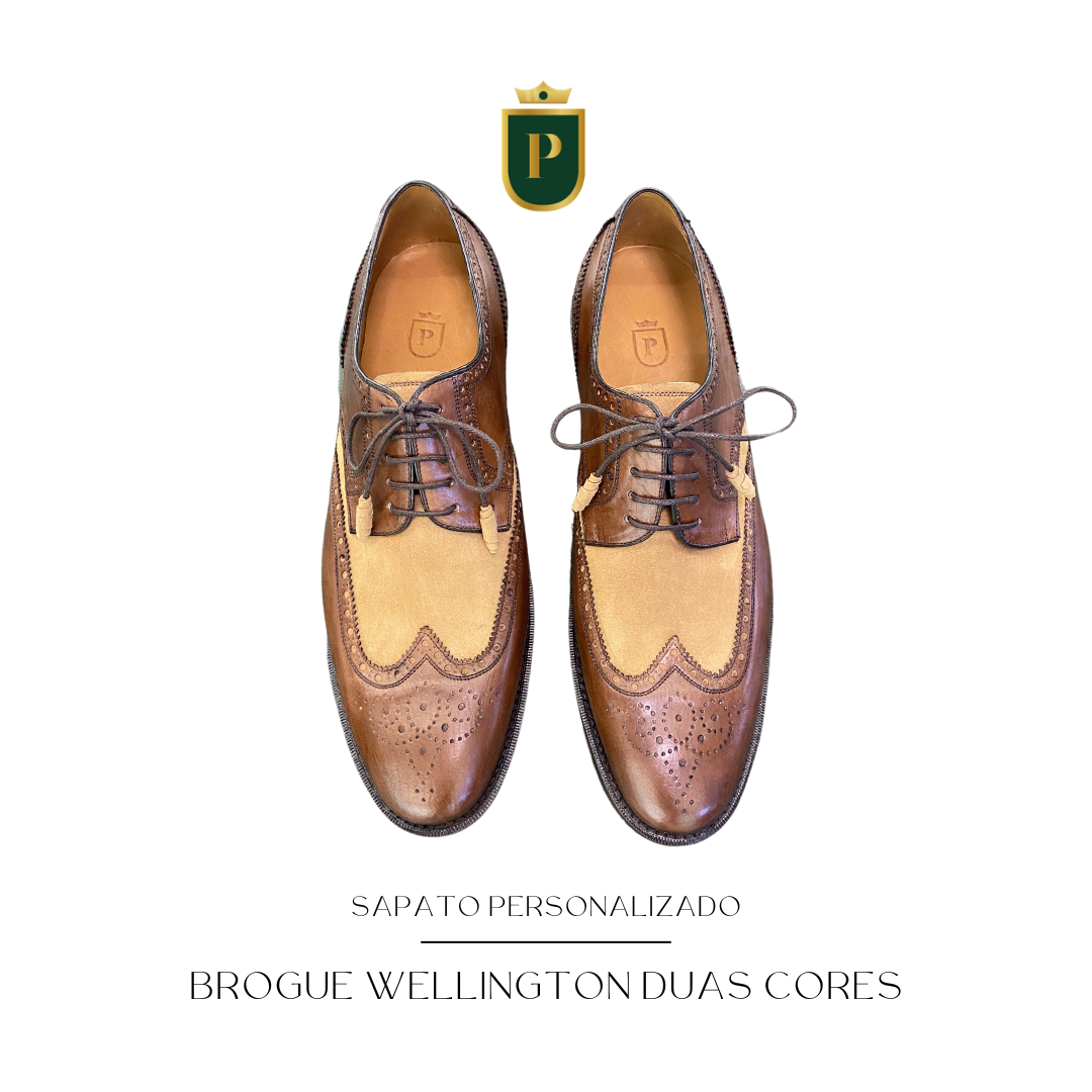 SAPATO PERSONALIZADO | DERBY BROGUE WELLIGTON BICOLOR