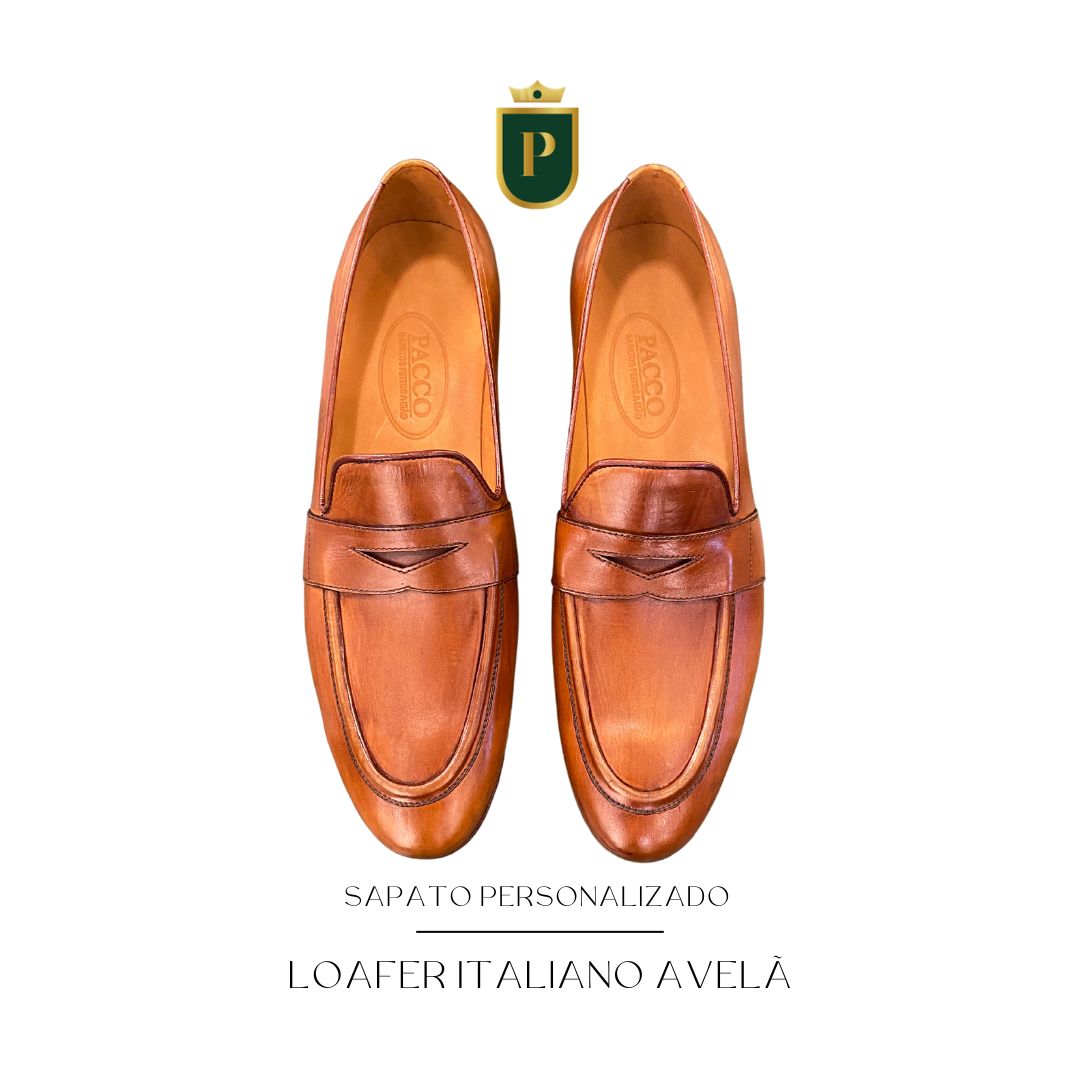 DESENVOLVIMENTO PENNY LOAFER ITALIANO COR ARETSANAL AVELÃ