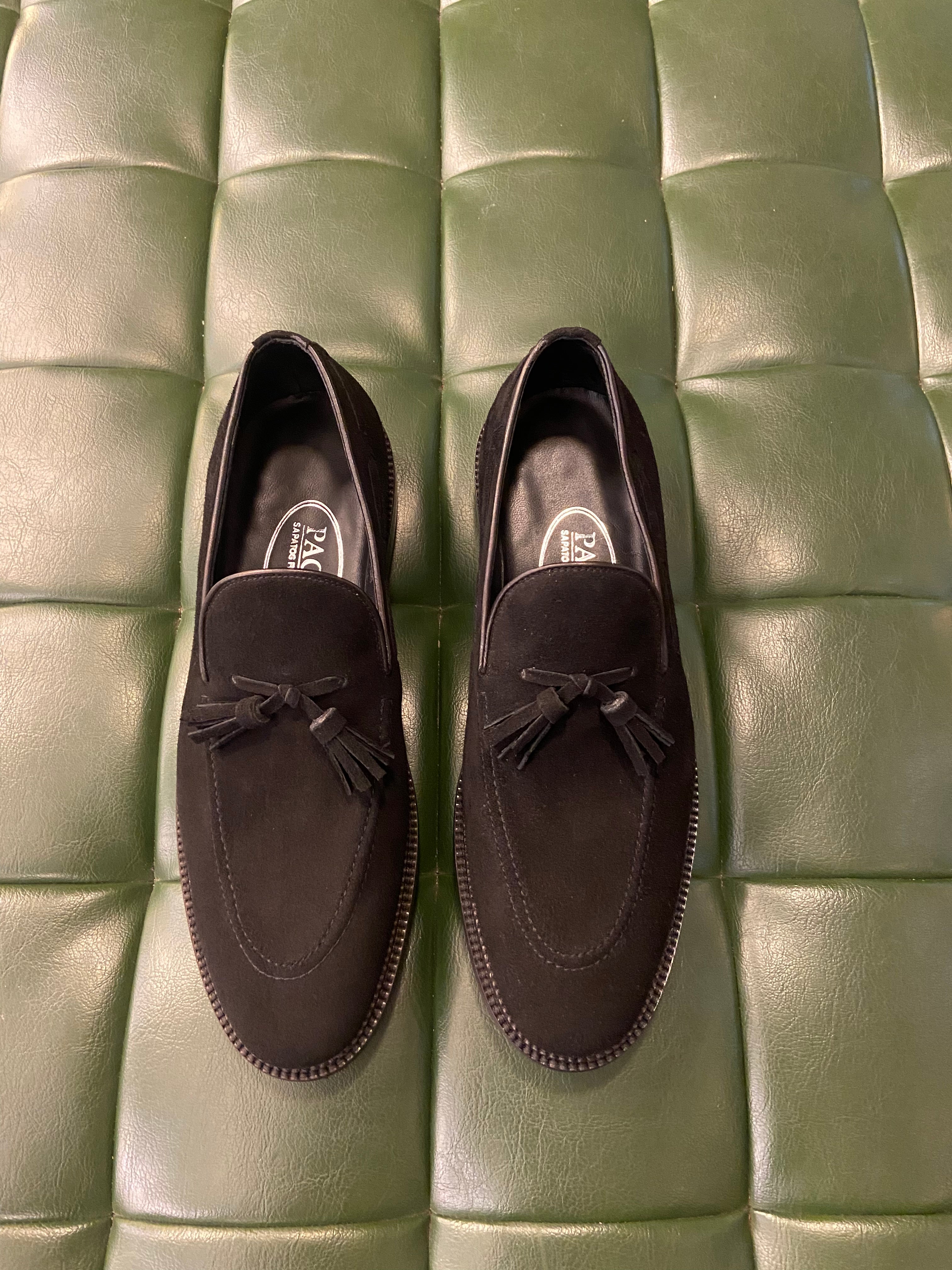 PROJETO ESPECIAL - PERSONALIZAÇÃO TASSEL LOAFER EM CAMURÇA PRETA