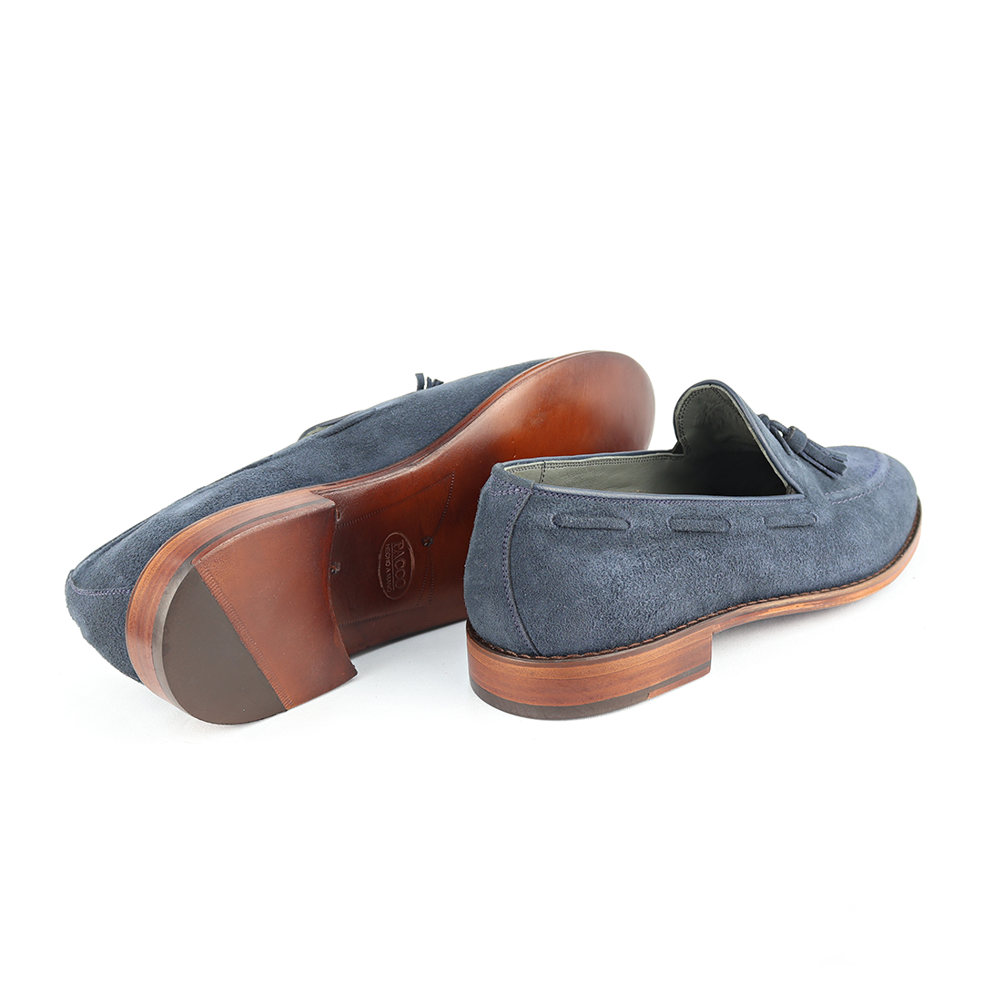 Tassel Loafer Windsor - em Camurça cor Azul Marinho