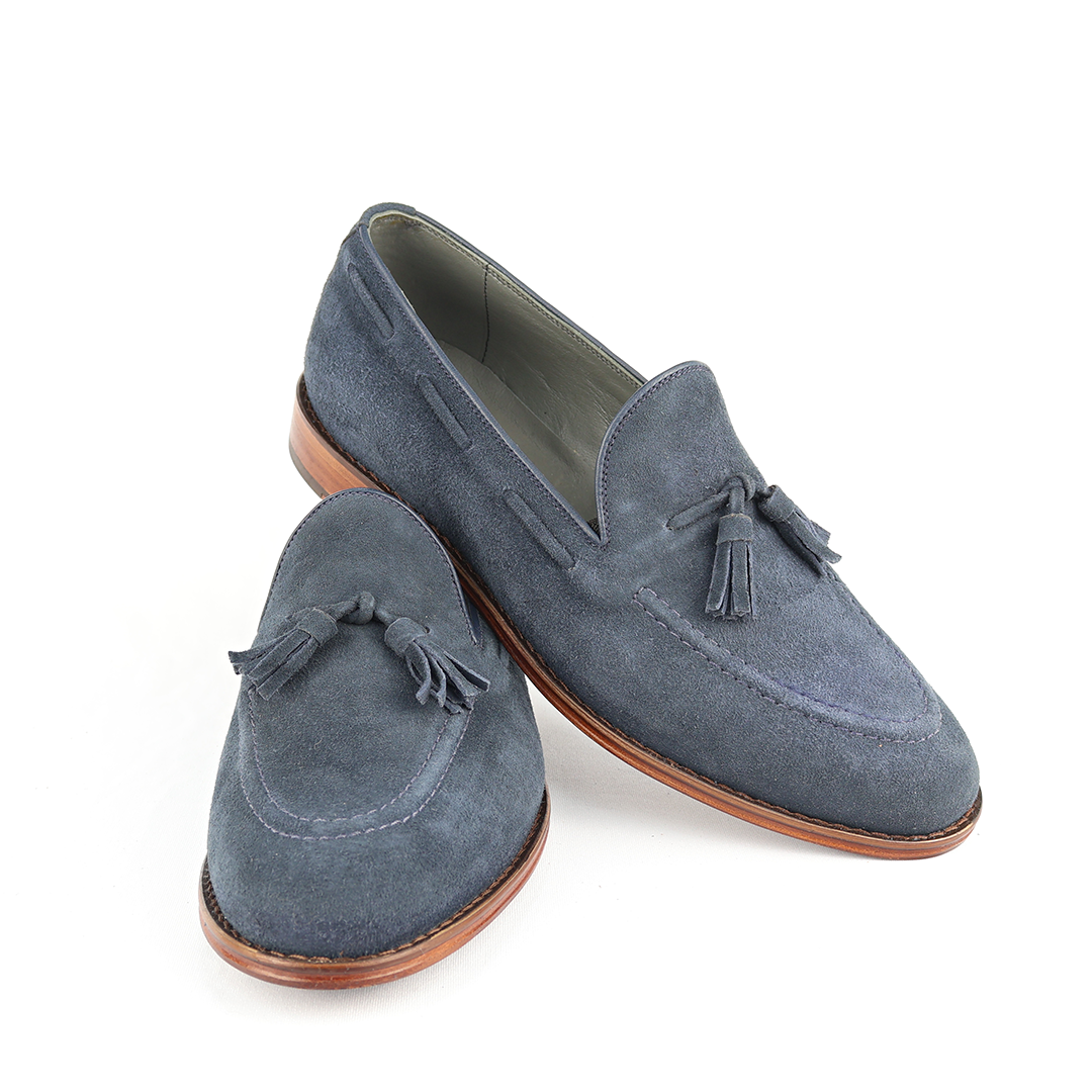 Tassel Loafer Windsor - em Camurça cor Azul Marinho