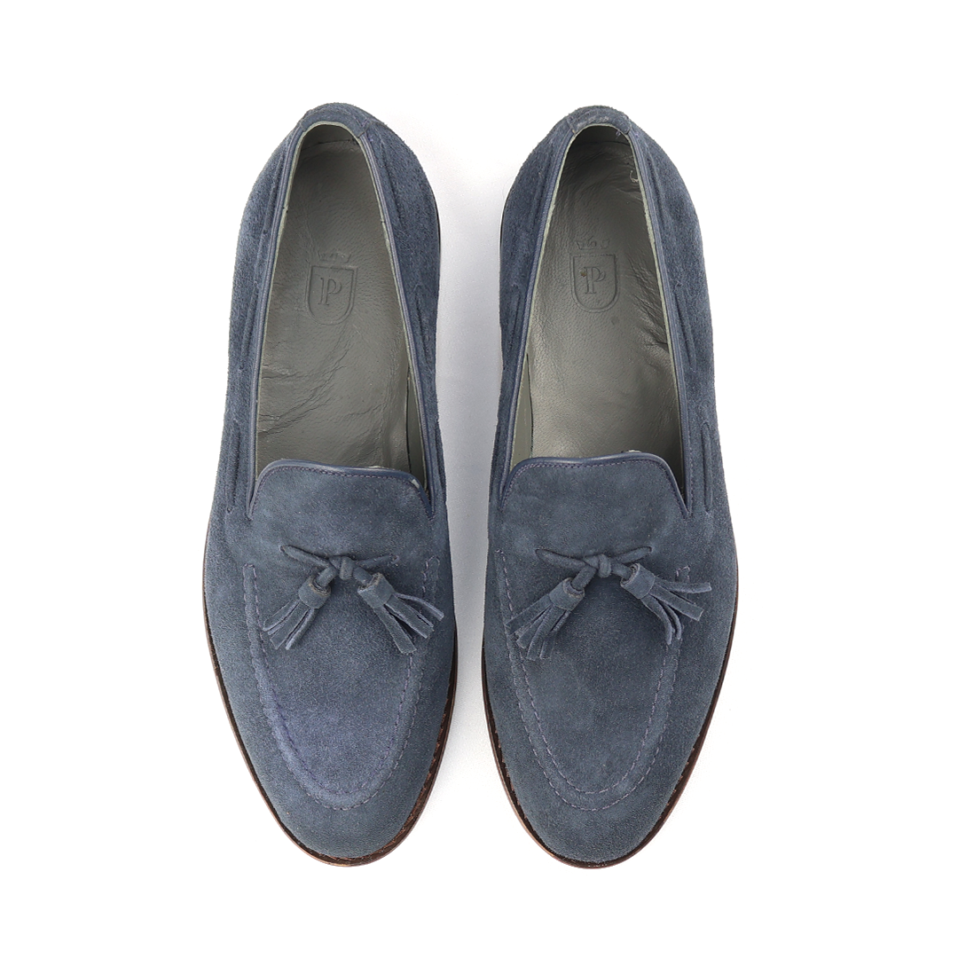 Tassel Loafer Windsor - em Camurça cor Azul Marinho