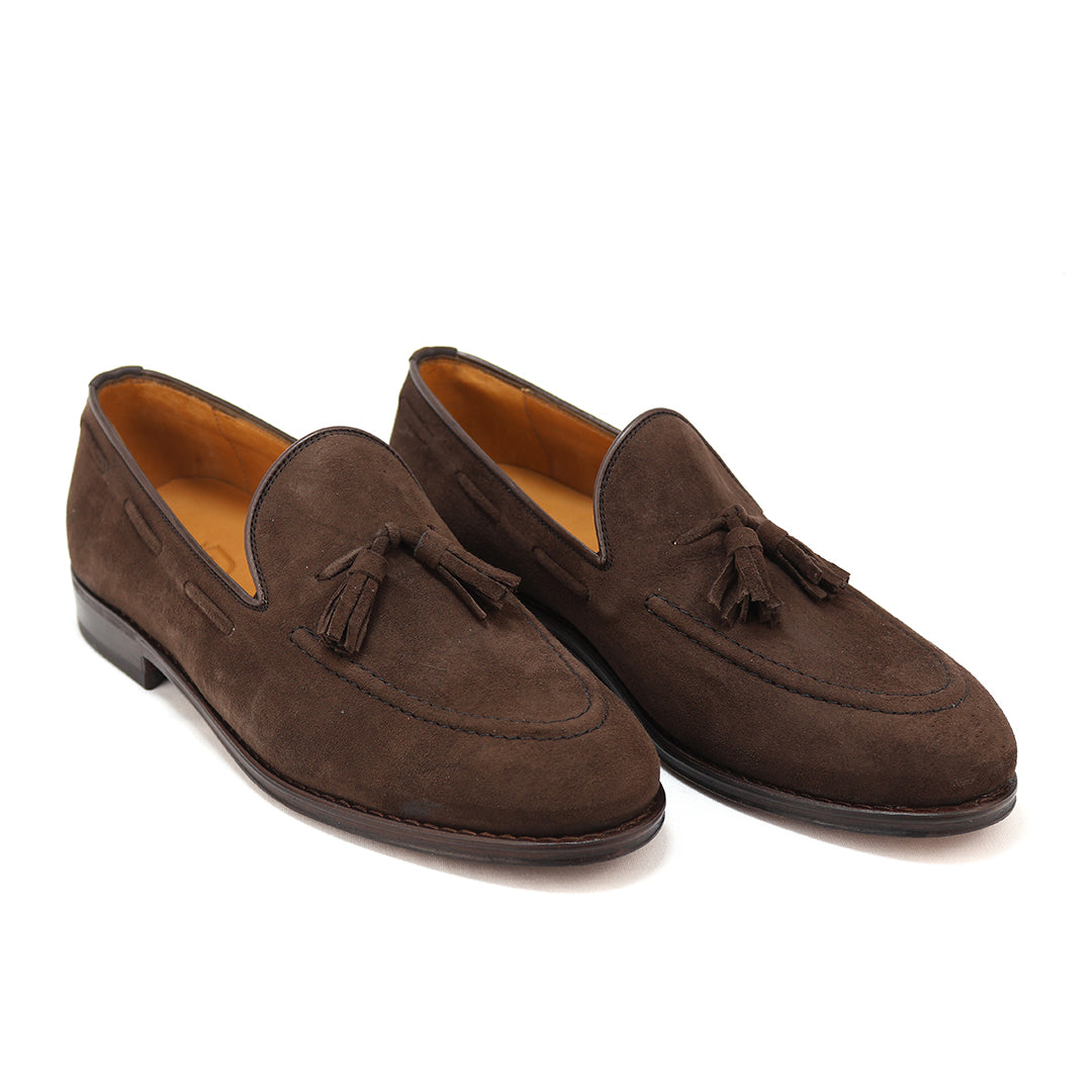 Tassel Loafer Windsor em camurça marrom café