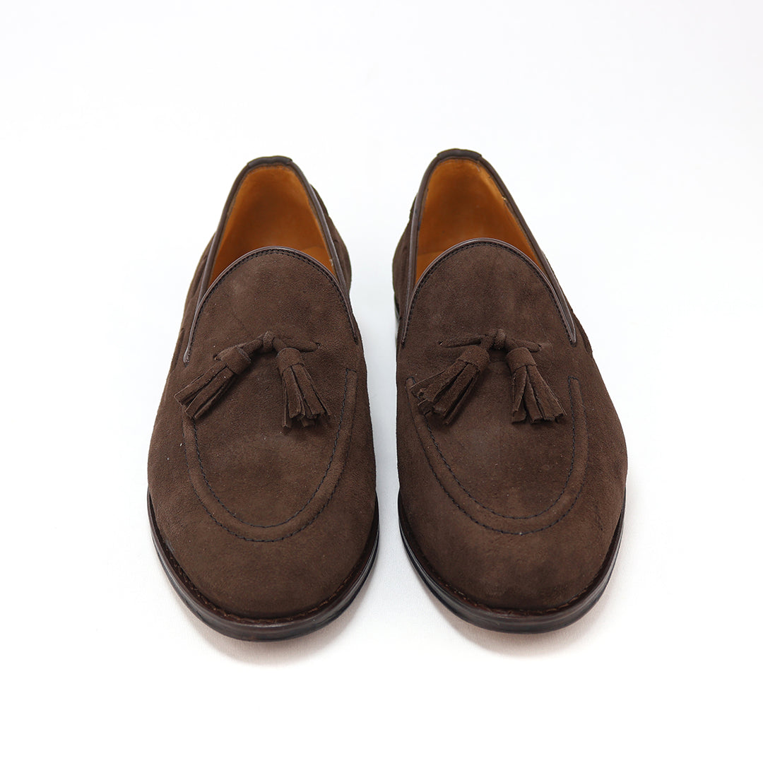 Tassel Loafer Windsor em camurça marrom café