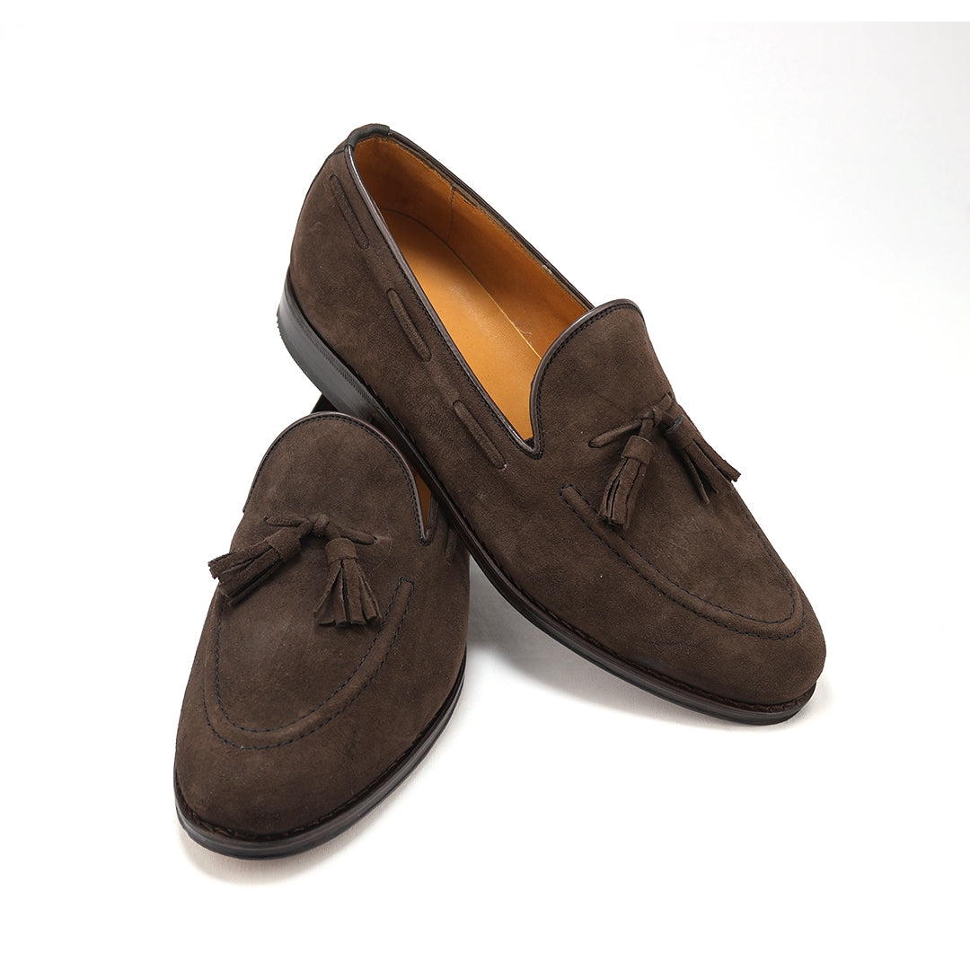 Tassel Loafer Windsor em camurça marrom café