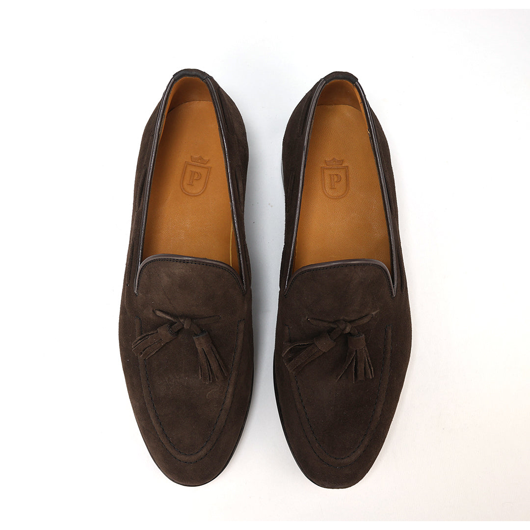 Tassel Loafer Windsor em camurça marrom café
