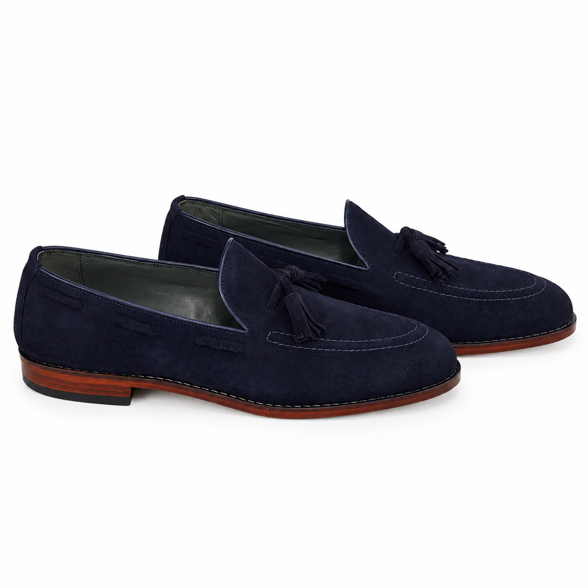 Tassel Loafer Windsor em camurça suede - cor Azul Índigo