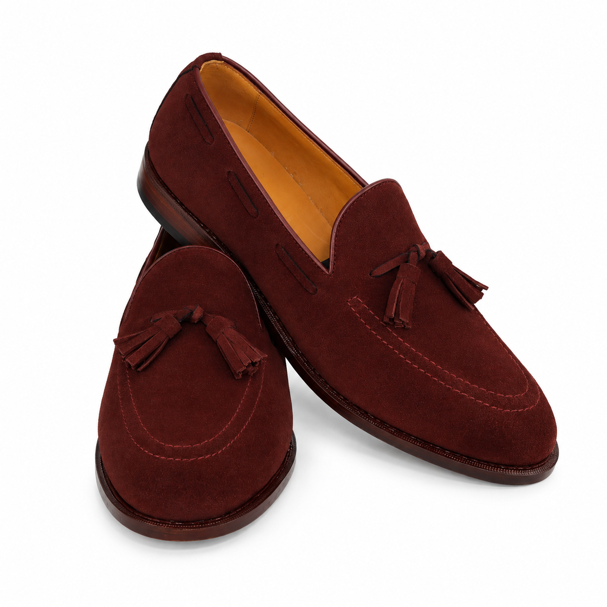 Tassel Loafer Windsor em camurça suede - cor Marsalla