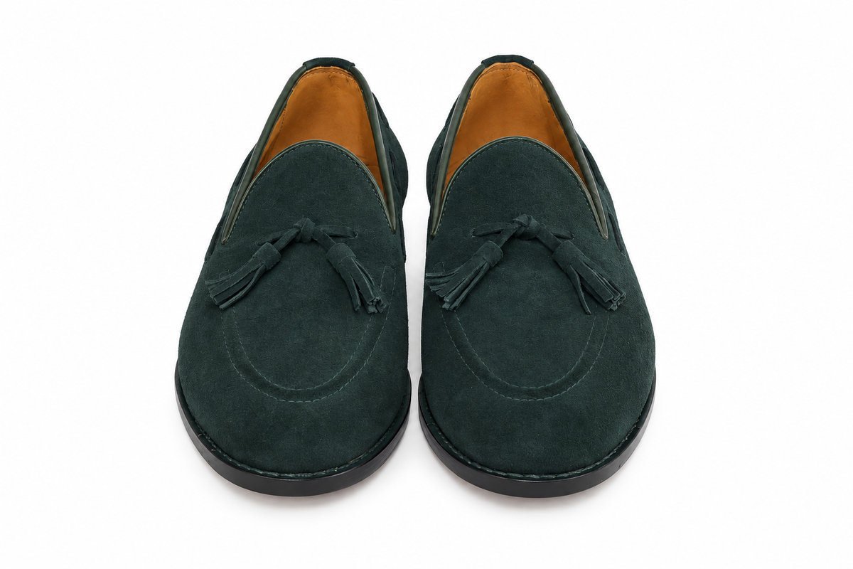 Tassel Loafer Windsor em camurça suede - cor Verde