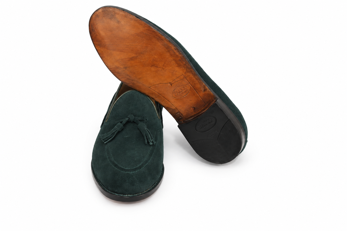 Tassel Loafer Windsor em camurça suede - cor Verde