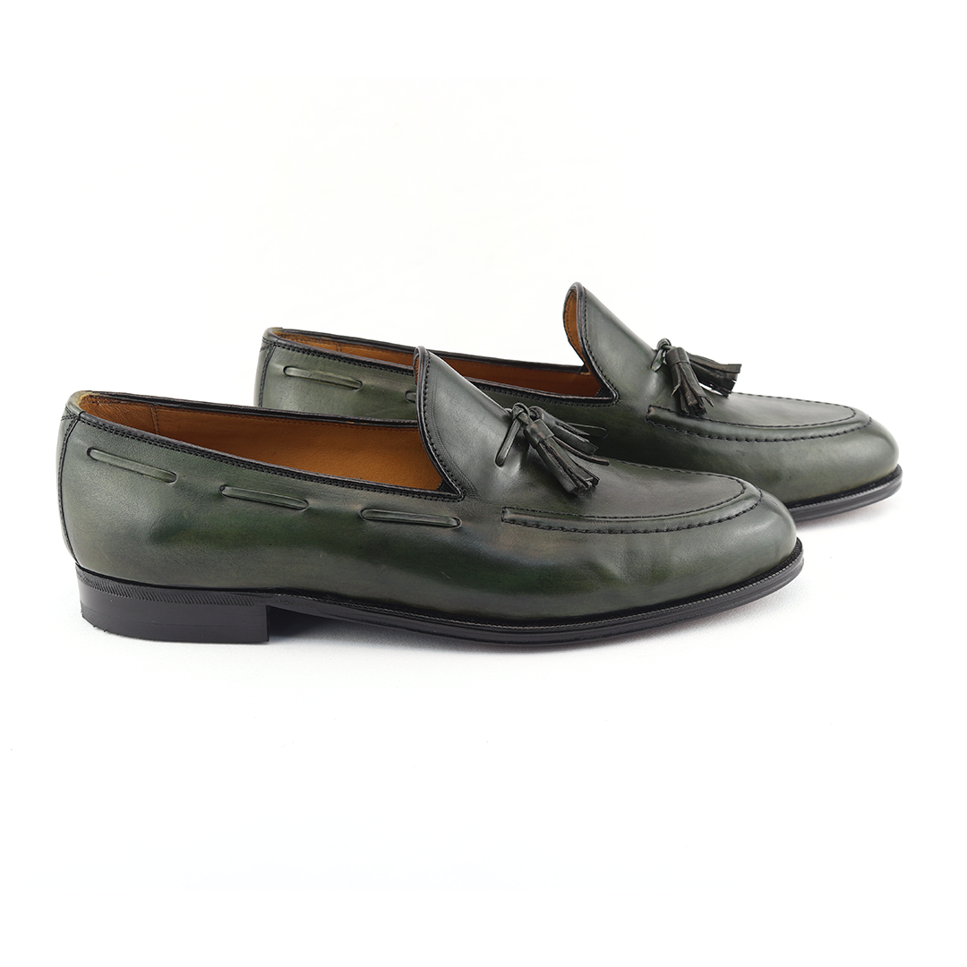 Tassel Loafer Clássico Windsor cor artesanal Verde Musgo