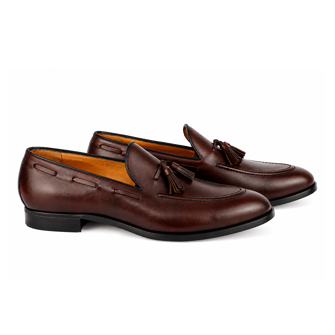 ÚLTIMO PAR TAMANHO 46 – Tassel Loafer Windsor cor Artesanal Vinho