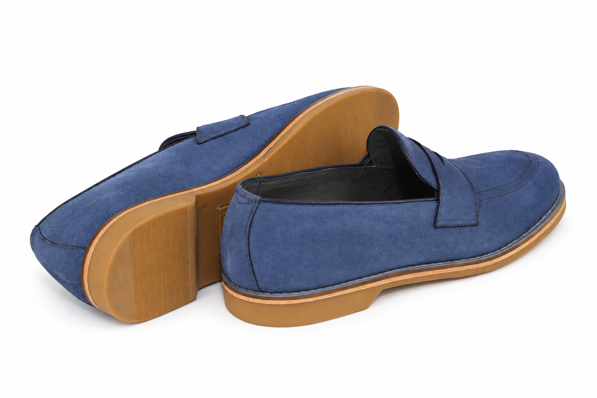 Loafer Walker Verão Camurça - cor Azul Claro