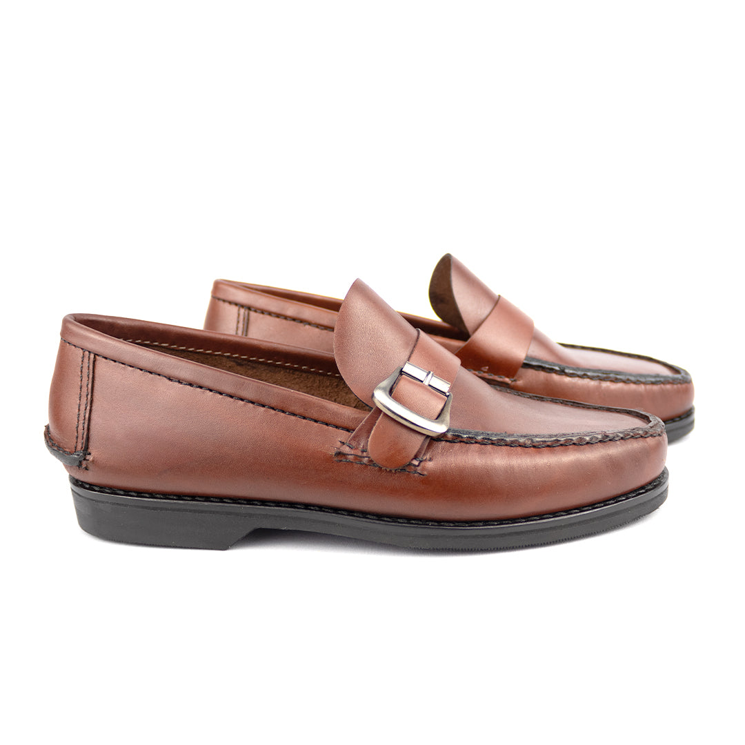 Mocassim Argentino Juan - Solado de Borracha cor Pinhão