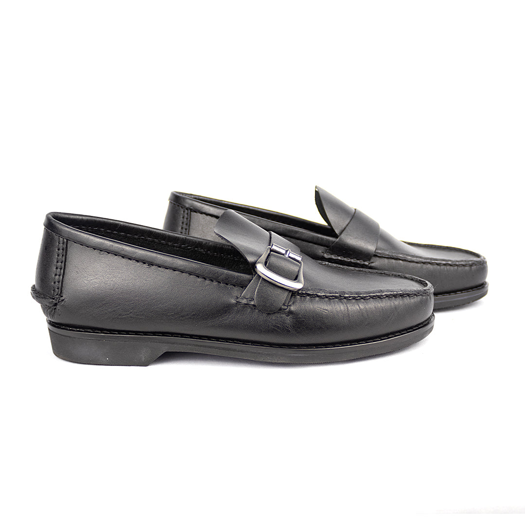 Mocassim Argentino Juan -  Solado de Borracha cor Preto