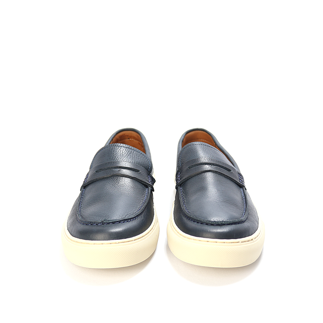 Slip-On Mobi - Couro Floater Macio cor Azul Marinho