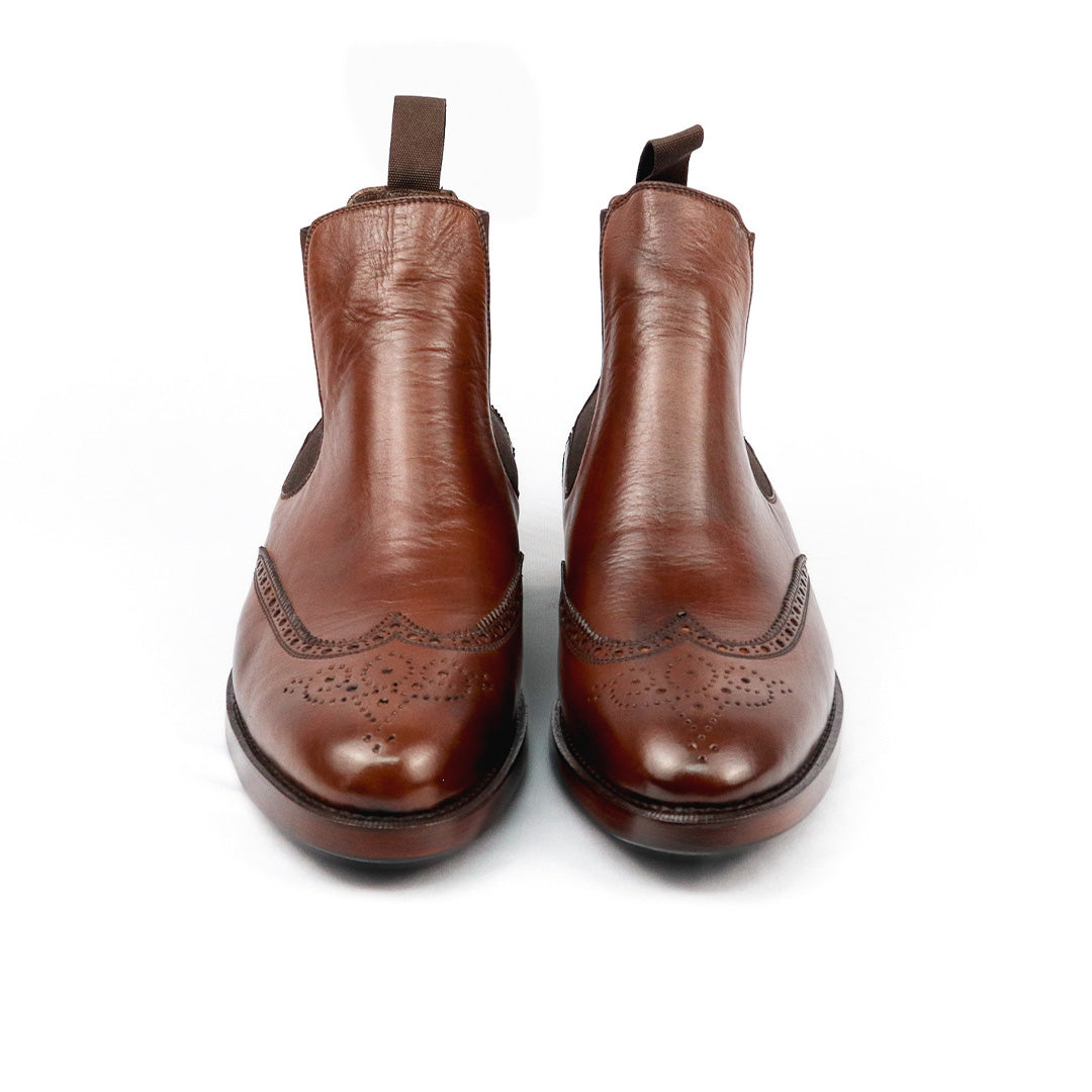 Botina Chelsea Brogue Wingtip John solado duplo