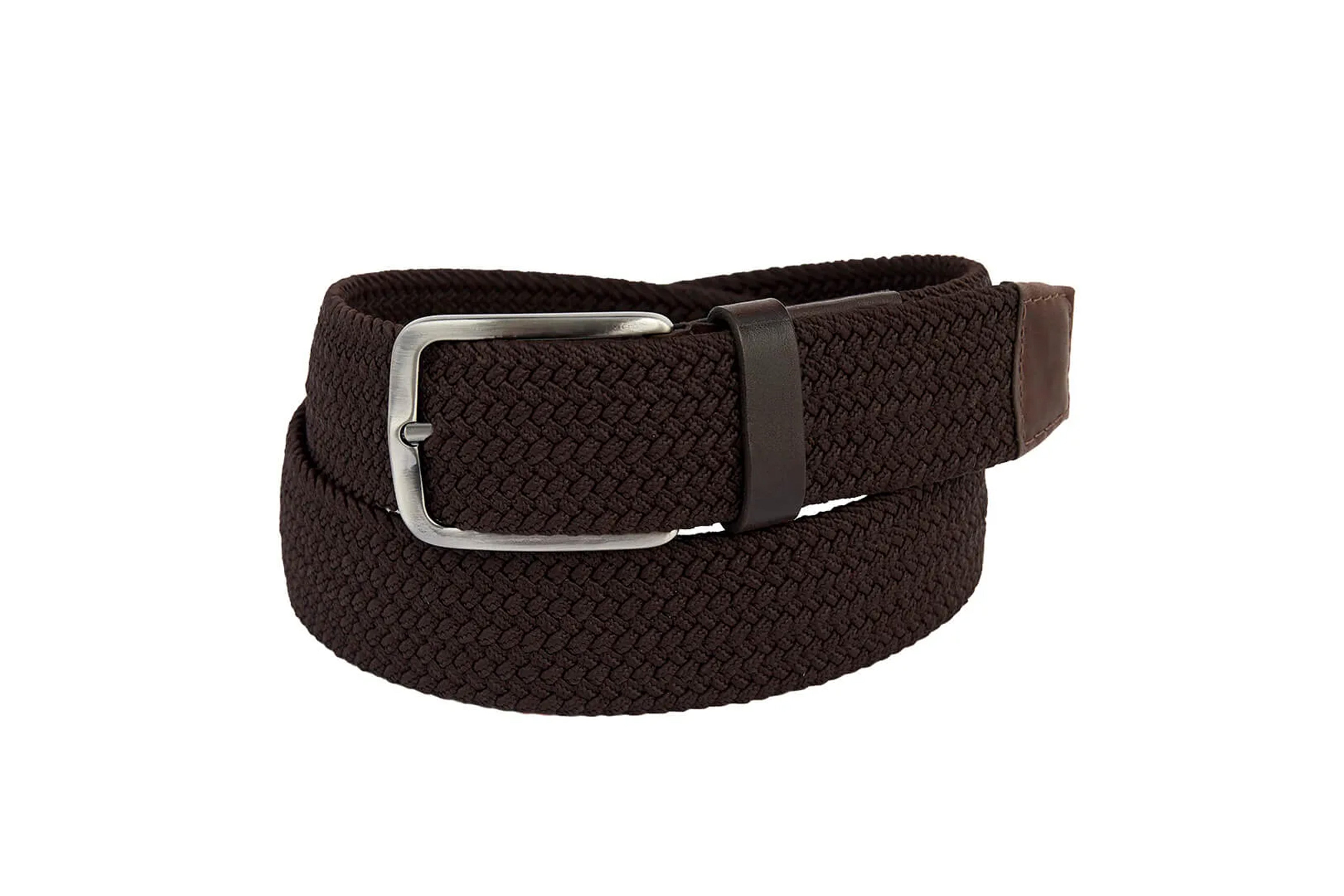 Turim Sports Belt - Braided with Italian Elastic in Coffee Brown