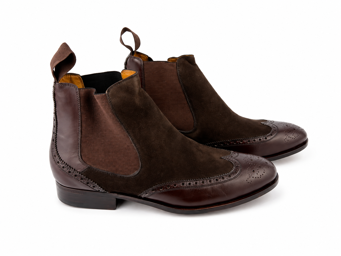 ÚLTIMO PAR TAMANHO 40 Bota Chelsea Brogue - cor marrom café
