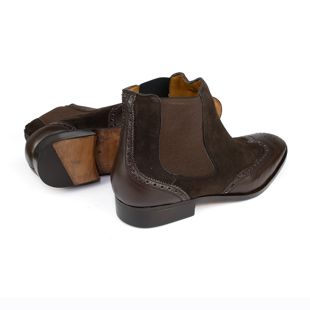 Bota Chelsea Brogue John - cor Marrom Café