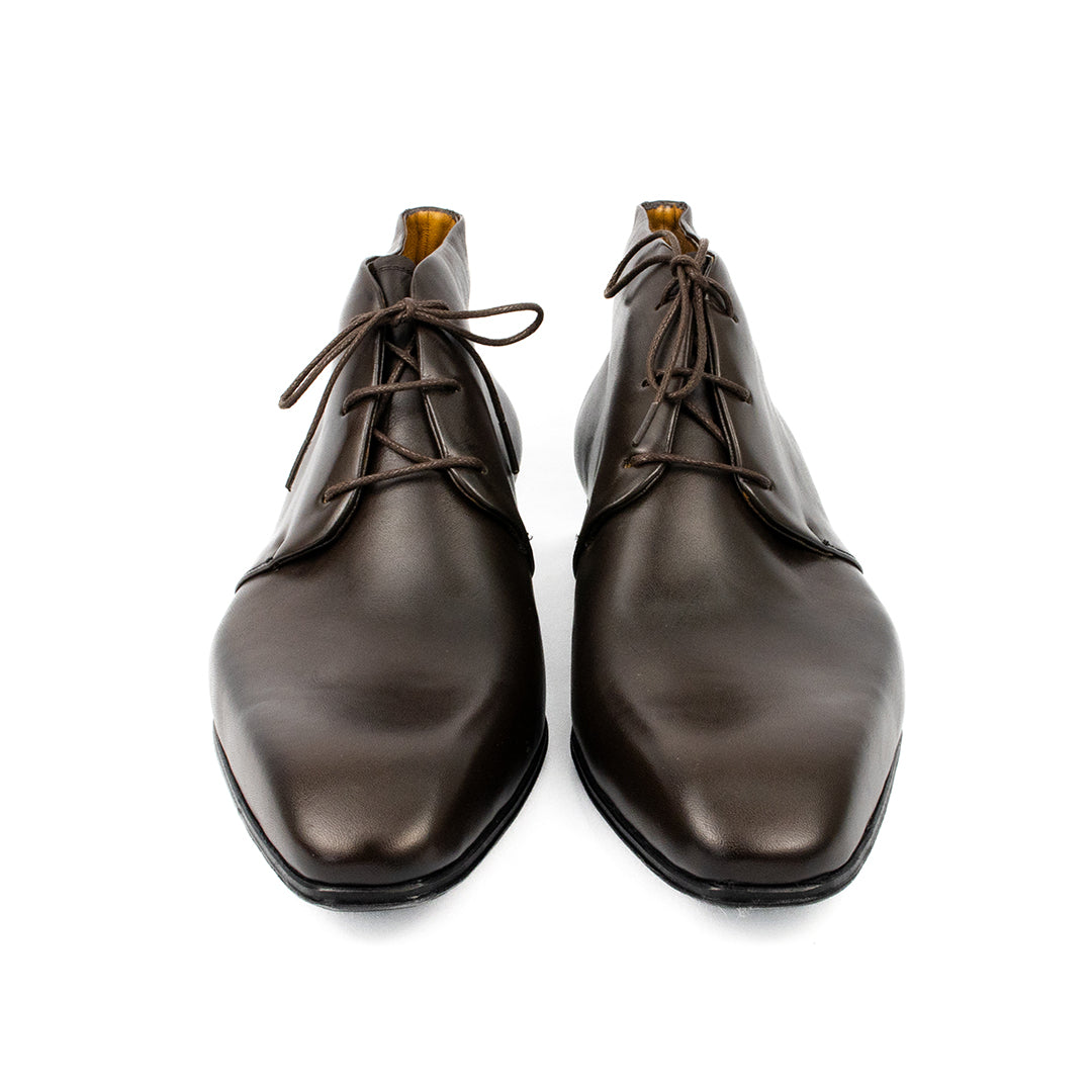 Bota Chukka Liverpool bico italiano cor marrom café