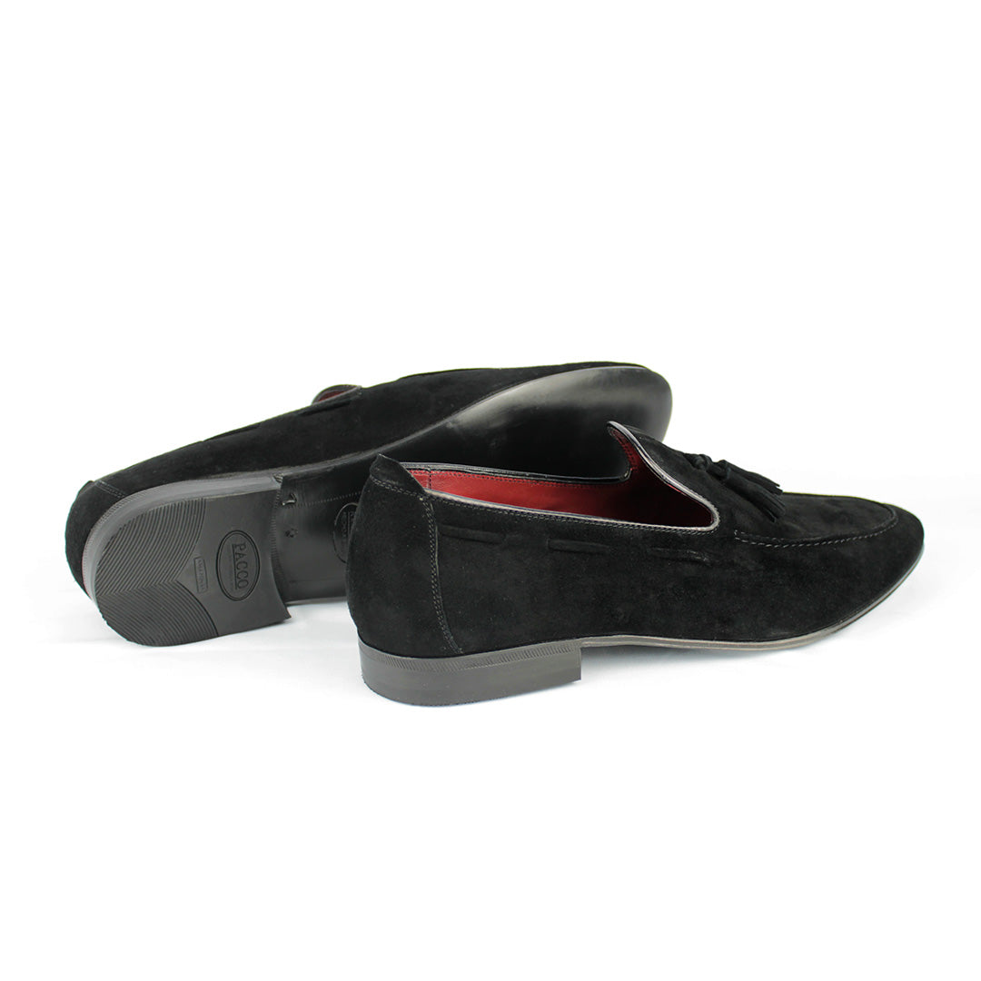 Tassel Loafer Martino em Camurça cor preto