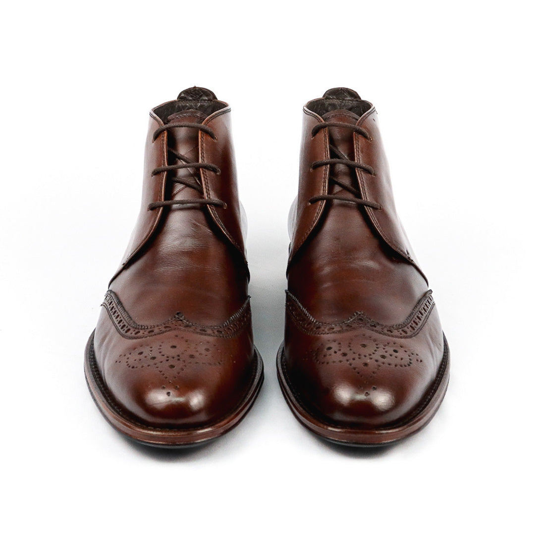 Bota Chukka Brogue Albert - cor artesanal Mogno