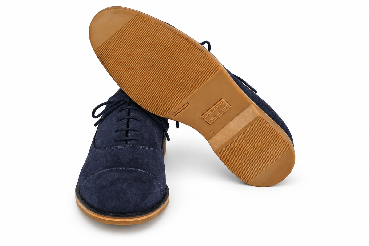 Oxford Cap Toe Casual Summer Camurça Suede - cor Azul Índigo