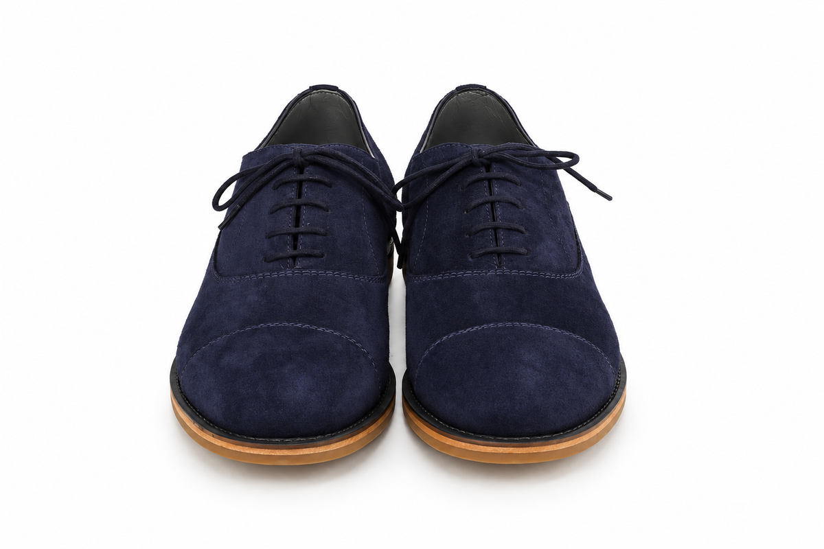 Oxford Cap Toe Casual Summer Camurça Suede - cor Azul Índigo