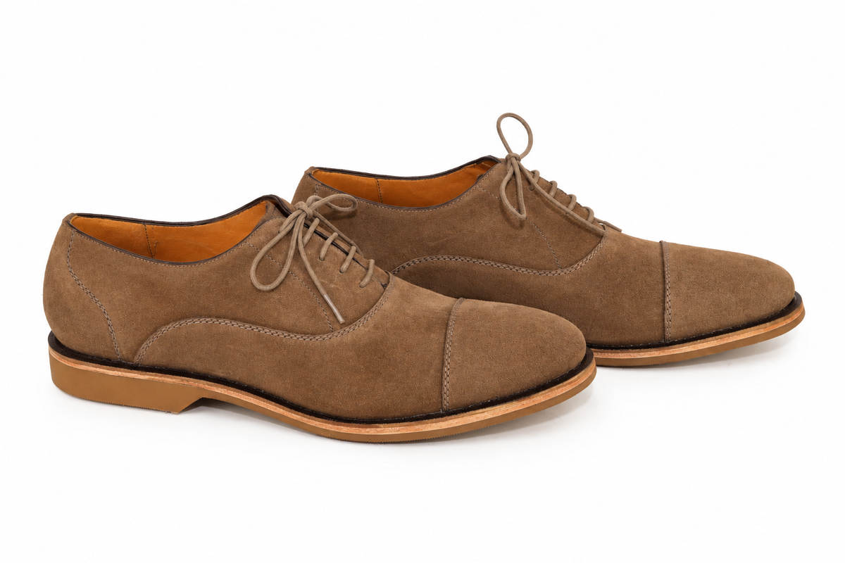 Oxford Cap Toe Casual Summer Camurça Suede - cor Pecan