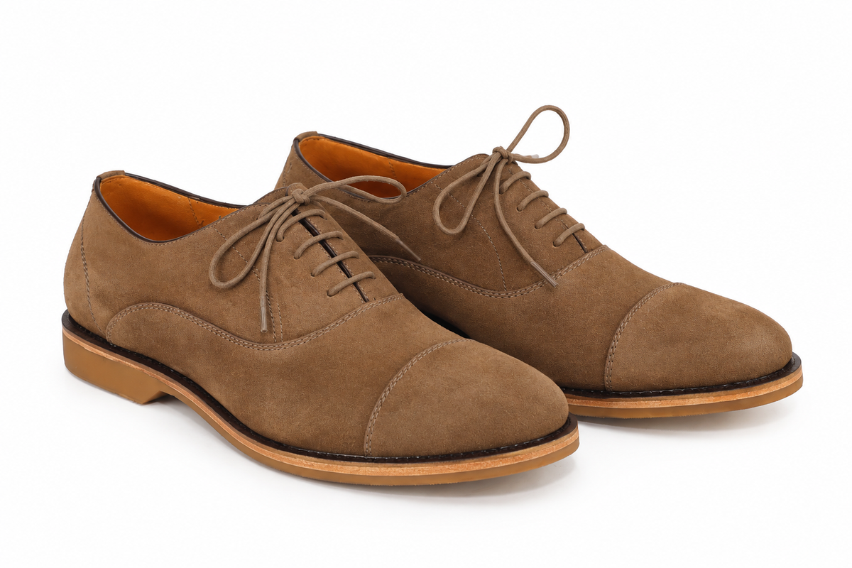 Oxford Cap Toe Casual Summer Camurça Suede - cor Pecan