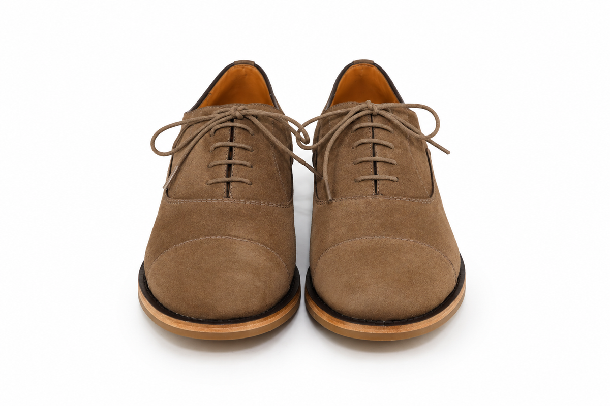 Oxford Cap Toe Casual Summer Camurça Suede - cor Pecan