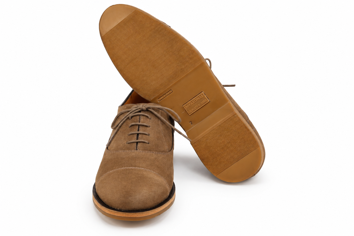 Oxford Cap Toe Casual Summer Camurça Suede - cor Pecan