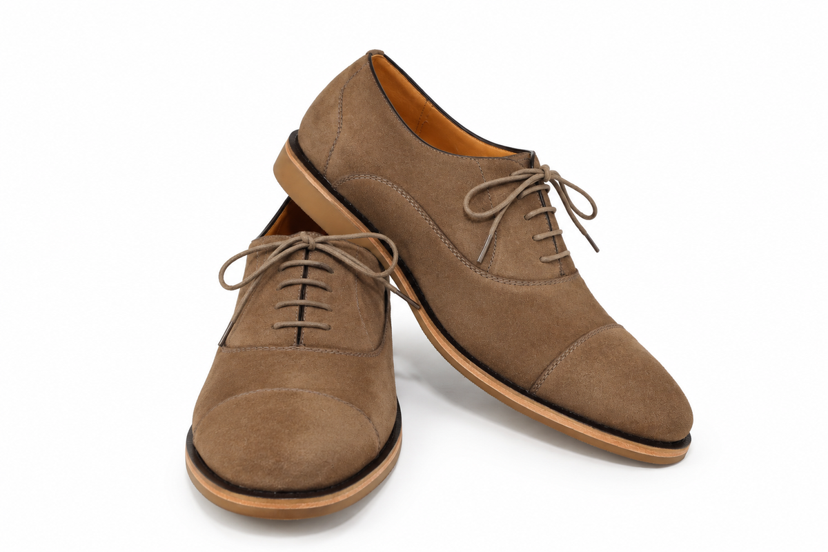 Oxford Cap Toe Casual Summer Camurça Suede - cor Pecan