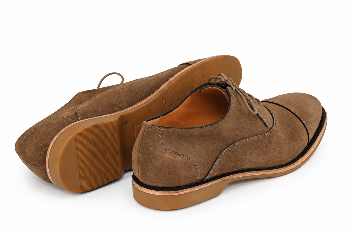 Oxford Cap Toe Casual Summer Camurça Suede - cor Pecan