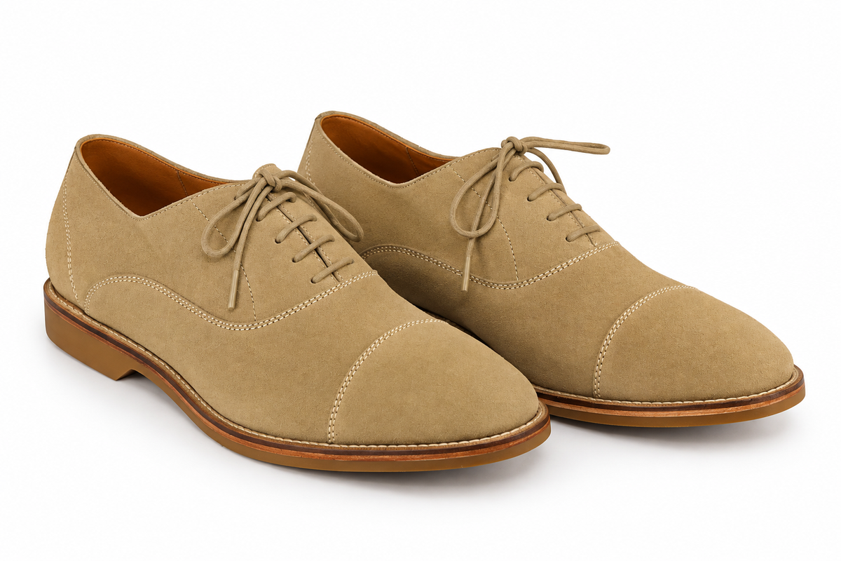 Oxford Cap Toe Casual Summer Camurça Suede - cor Vanilla