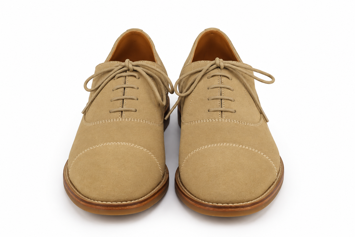 Oxford Cap Toe Casual Summer Camurça Suede - cor Vanilla