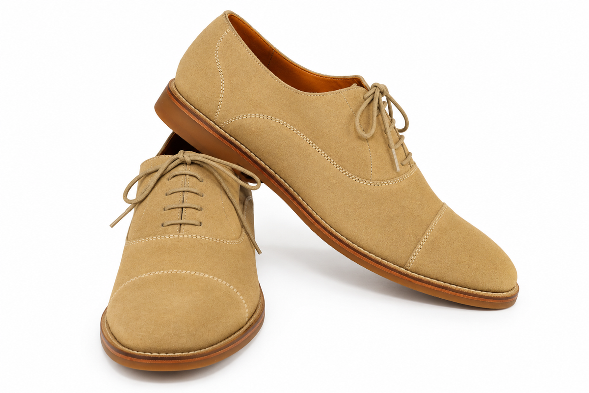 Oxford Cap Toe Casual Summer Camurça Suede - cor Vanilla