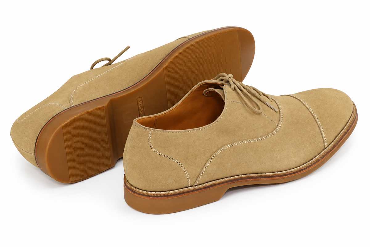 Oxford Cap Toe Casual Summer Camurça Suede - cor Vanilla