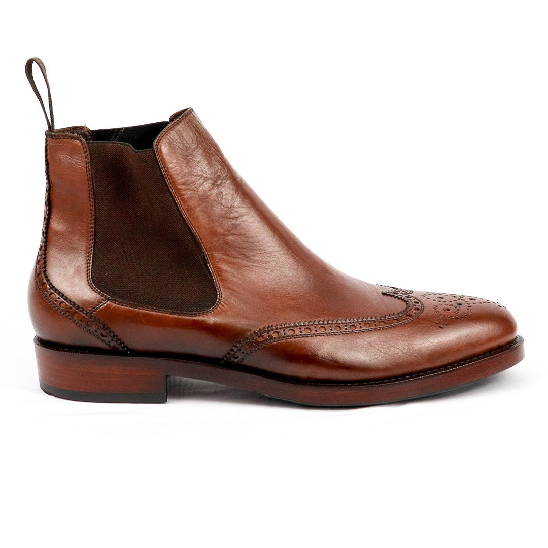 Botina Chelsea Brogue Wingtip John solado duplo