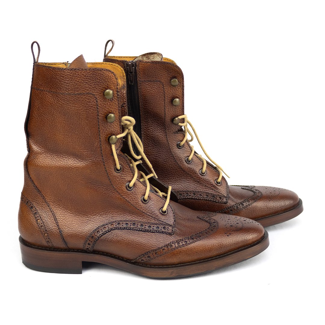 Bota Coturno Brogue Dublin solado duplo