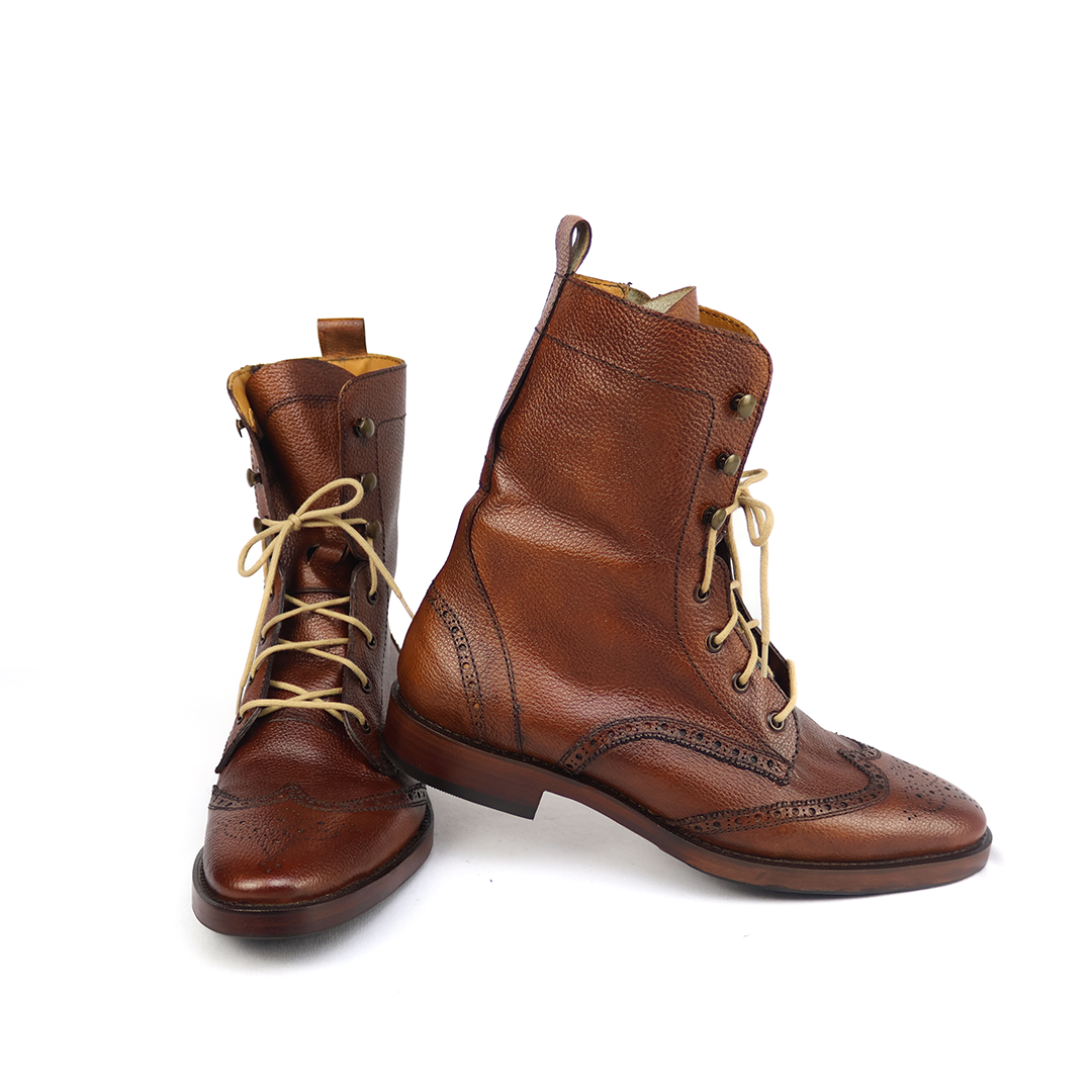 Bota Coturno Brogue Dublin solado duplo