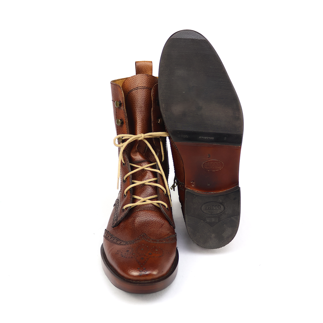 Bota Coturno Brogue Dublin solado duplo