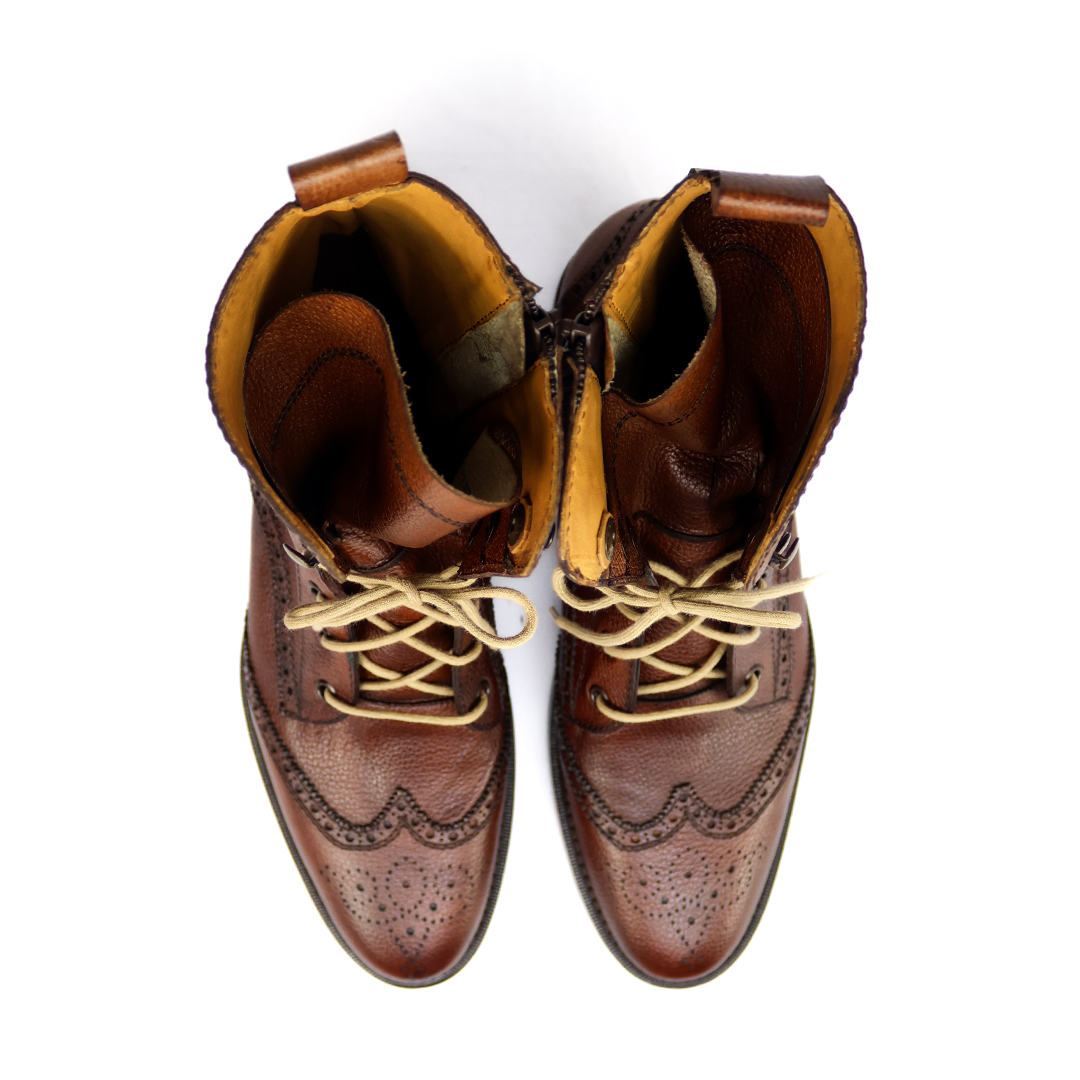 Bota Coturno Brogue Dublin solado duplo
