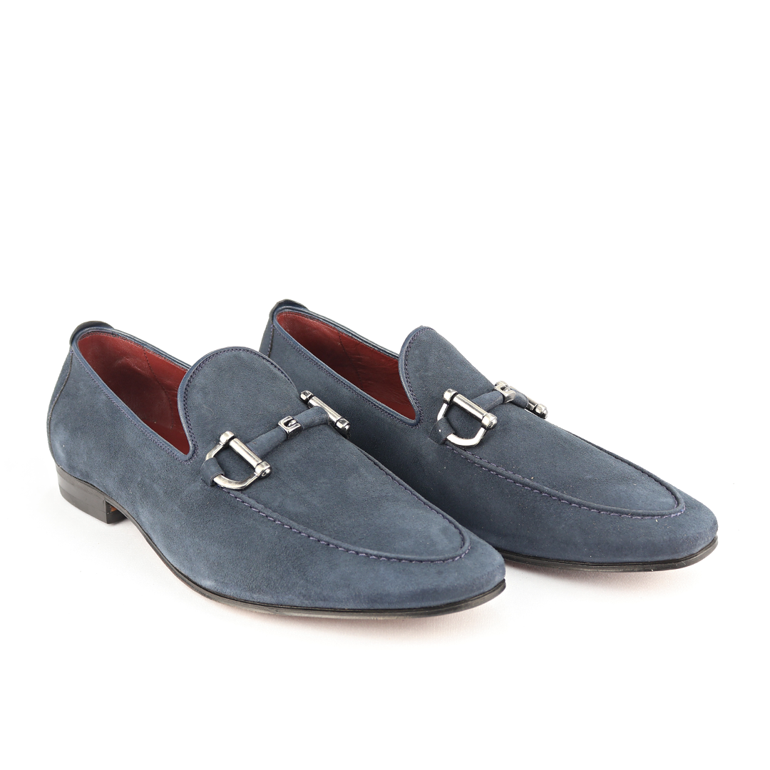 Mocassim Casual Renzo - Camurça cor Azul Marinho