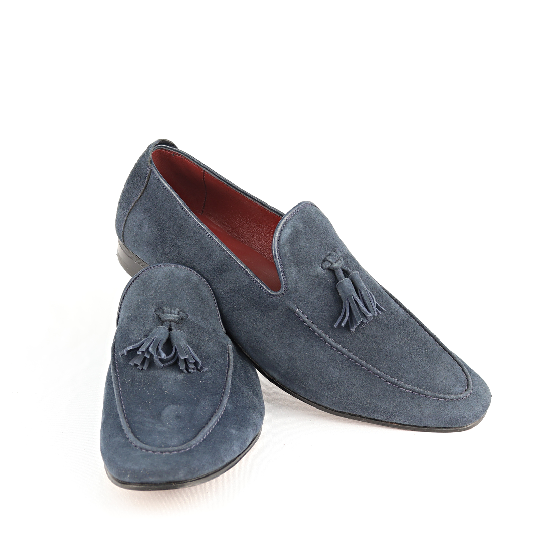 Tassel Loafer Martino - Camurça cor Azul Marinho