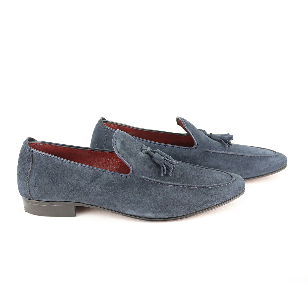 Tassel Loafer Martino - Camurça cor Azul Marinho