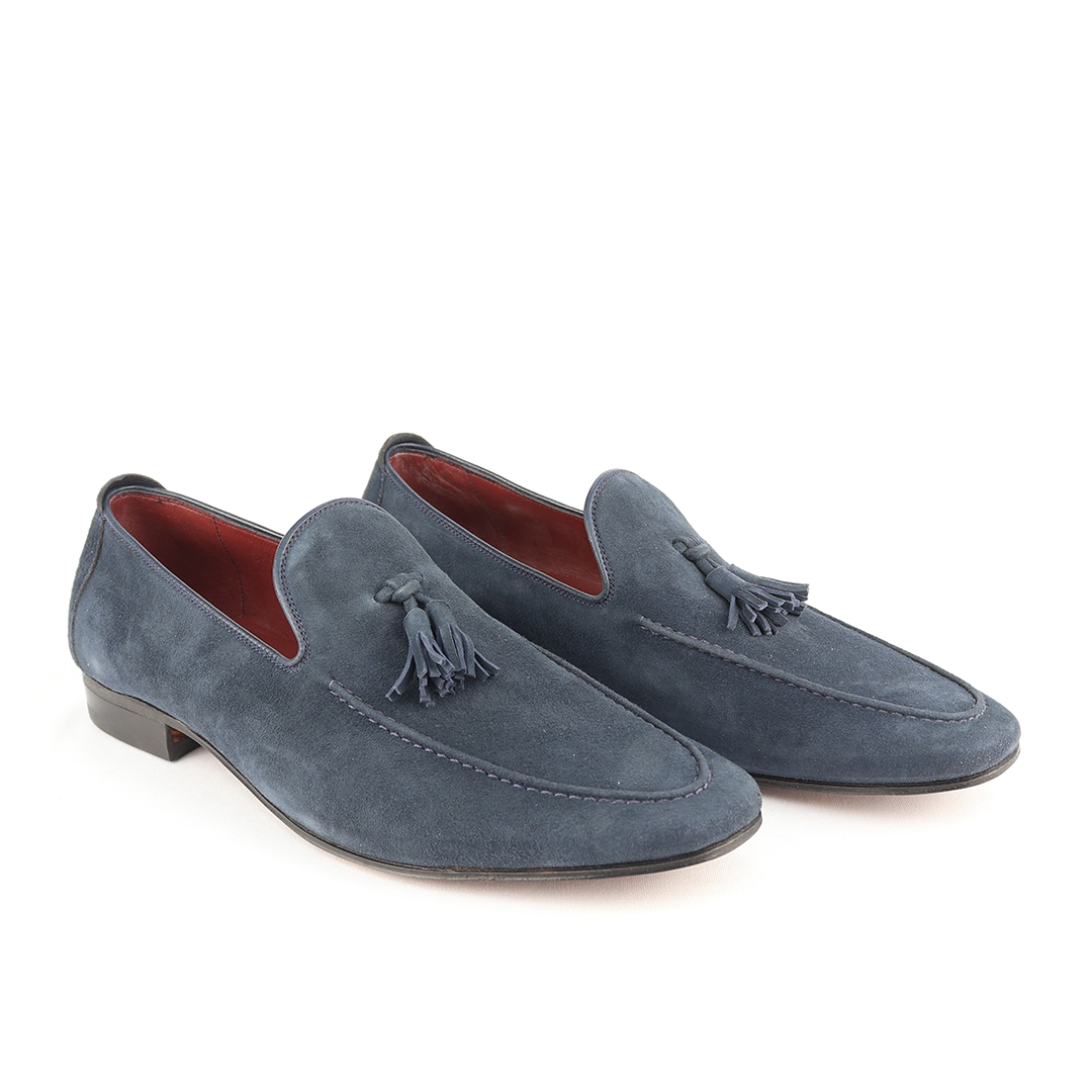 Tassel Loafer Martino - Camurça cor Azul Marinho