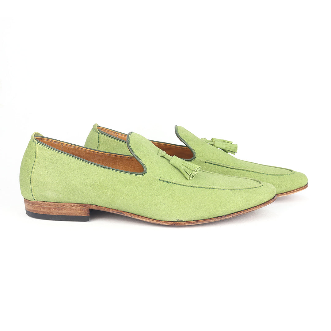 ÚLTIMO PAR TAMANHO 39 Tassel Loafer Martino - camurça cor Verde Limão