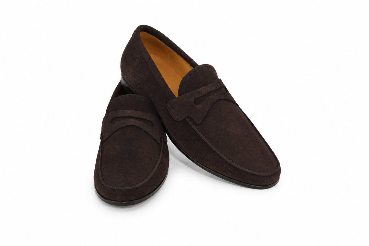 Mocassim Milão em camurça suede - cor Marrom Ganache